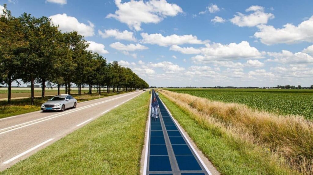 Solar Energy Efficient Land Use - Solar Panels Installed On Bike Lanes In The Netherlands 1024x571 